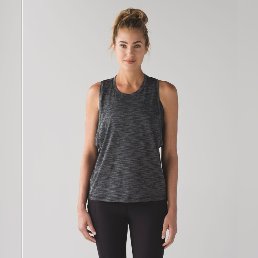Lululemon Cardio Squad Tank II, Heathered Black, 4
